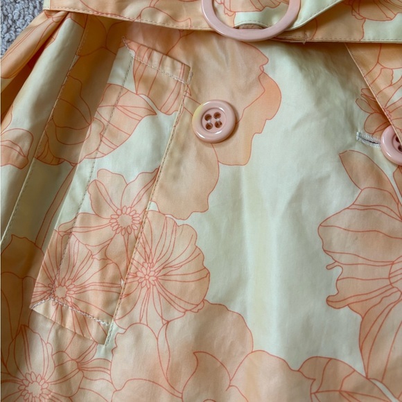 Floral Beige Trench Coat - Picture 6 of 10